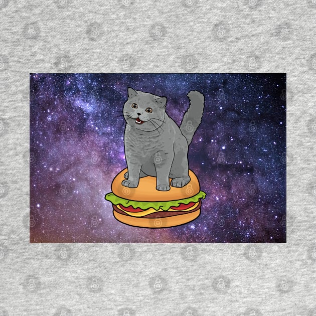 I CAN HAS CHEEZBURGER chubby meme cat in space by sivelobanova